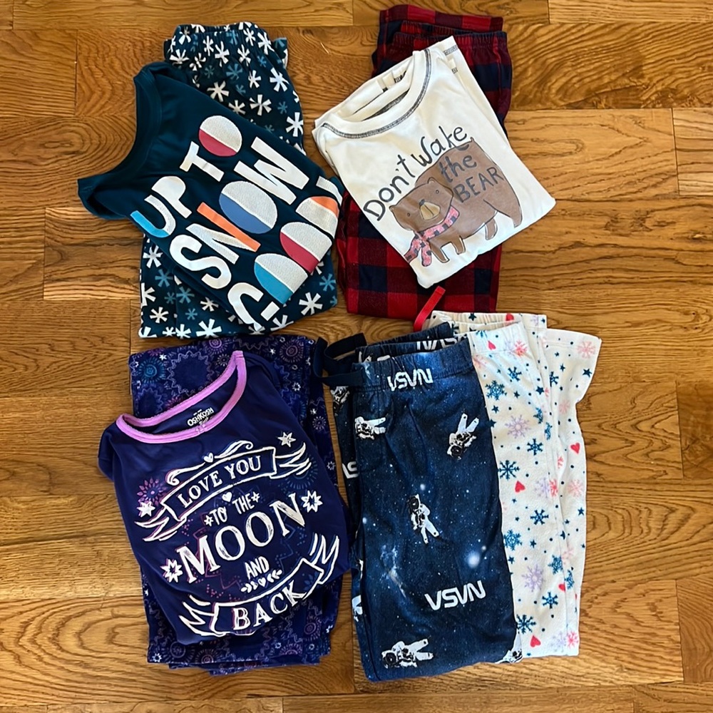 Girls Large 10/12 Winter Pajama bundle